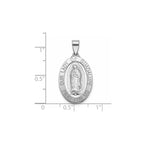 Our Lady of Guadalupe Medal in Sterling Silver, 21.5x15mm - Sophia Jewelers