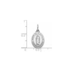Oval Guadalupe-Spanish Medal in Sterling Silver, 15x11.5mm - Sophia Jewelers