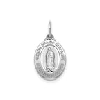 Oval Guadalupe-Spanish Medal in Sterling Silver, 15x11.5mm - Sophia Jewelers