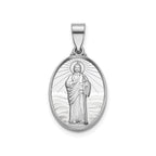 Oval St. Jude Thaddeus Medal in Sterling Silver, 18.5x13.5mm - Sophia Jewelers