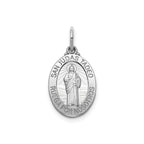 Oval St. Jude Thaddeus-Spanish Medal in Sterling Silver, 16.5x12mm - Sophia Jewelers