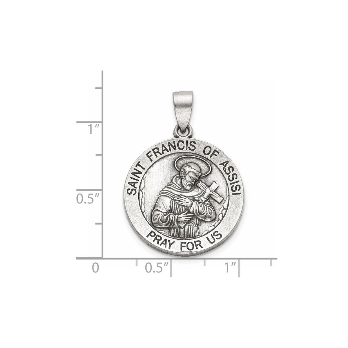 St. Francis of Assisi Medal in Sterling Silver - Sophia Jewelers