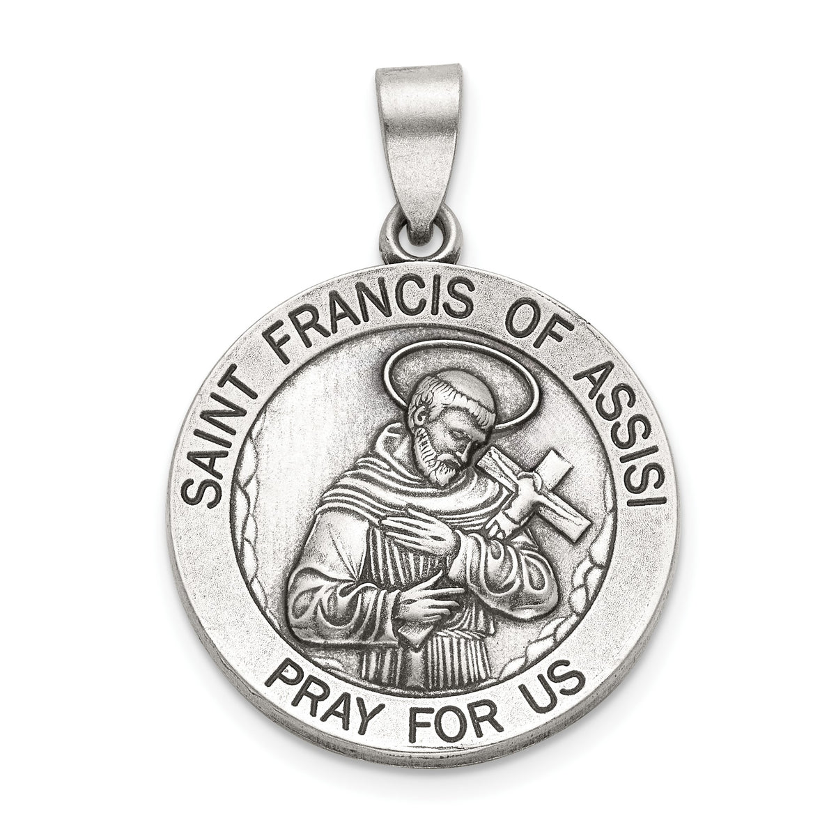 St. Francis of Assisi Medal in Sterling Silver - Sophia Jewelers