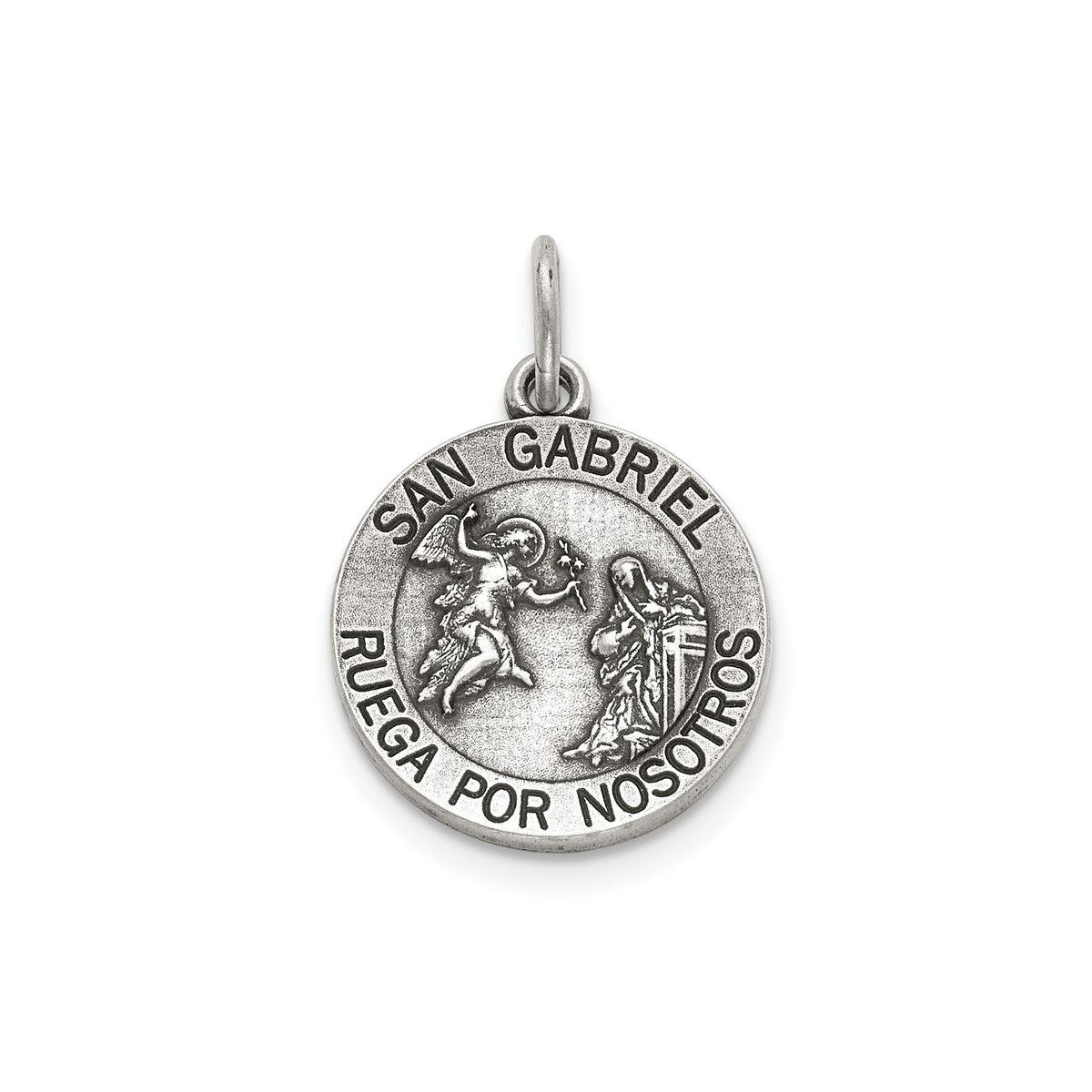 Antique Round St. Gabriel-Spanish Medal in Sterling Silver - Sophia Jewelers Main image