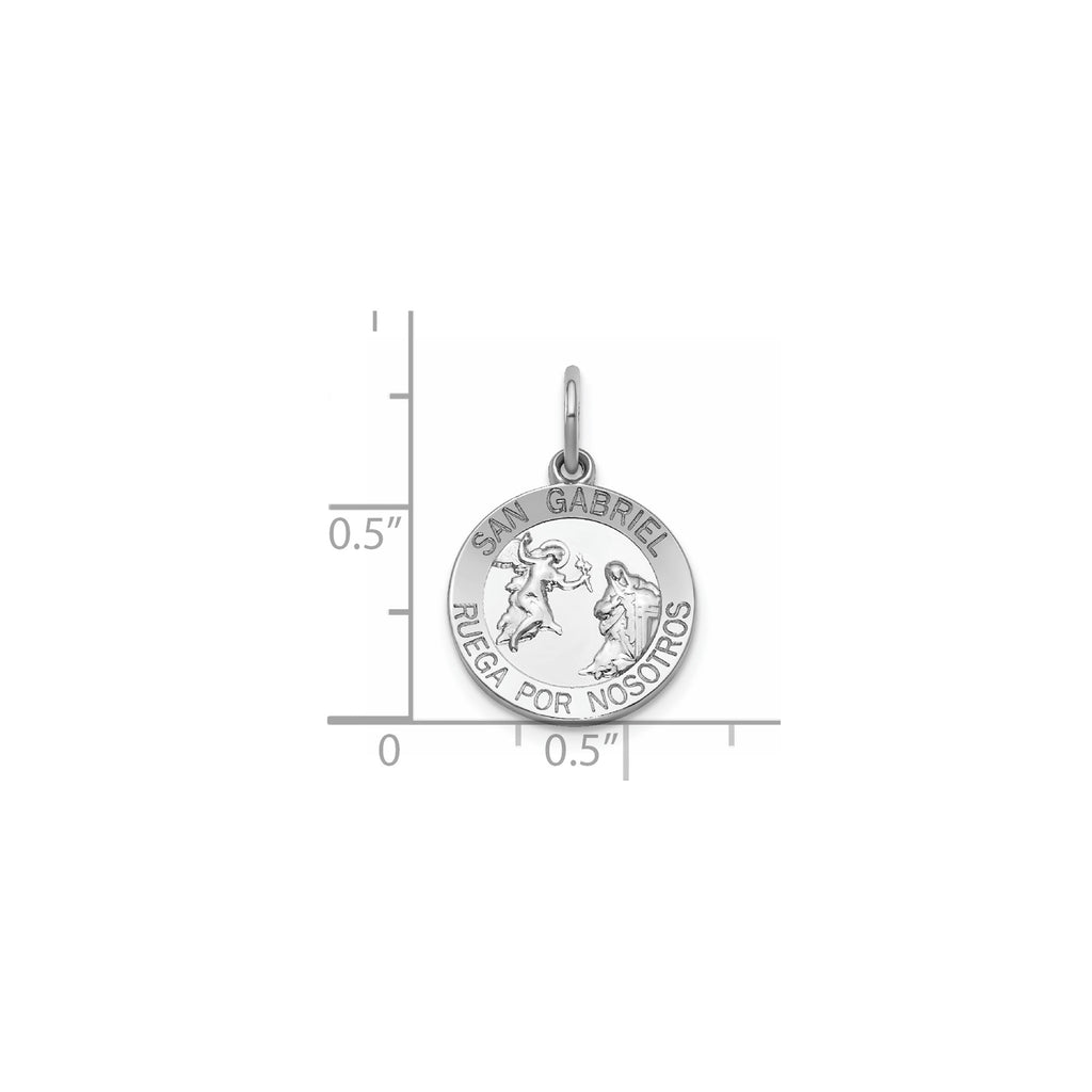 Round St. Gabriel-Spanish Medal in Sterling Silver - Sophia Jewelers