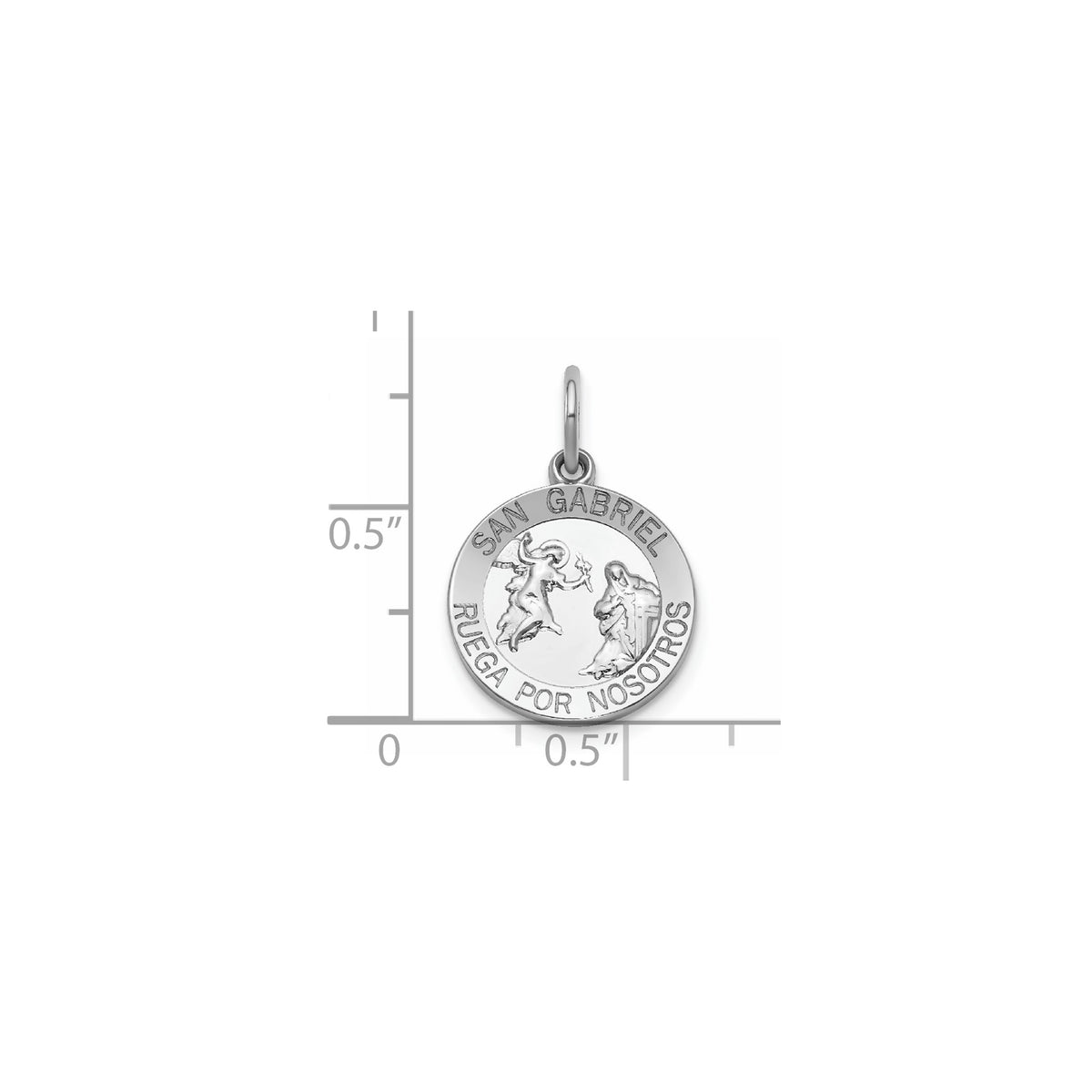 Round St. Gabriel-Spanish Medal in Sterling Silver - Sophia Jewelers
