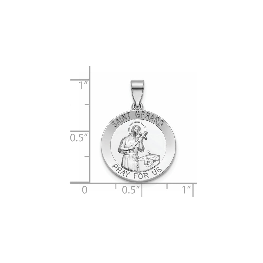 Round St. Gerard Medal in Sterling Silver - Sophia Jewelers