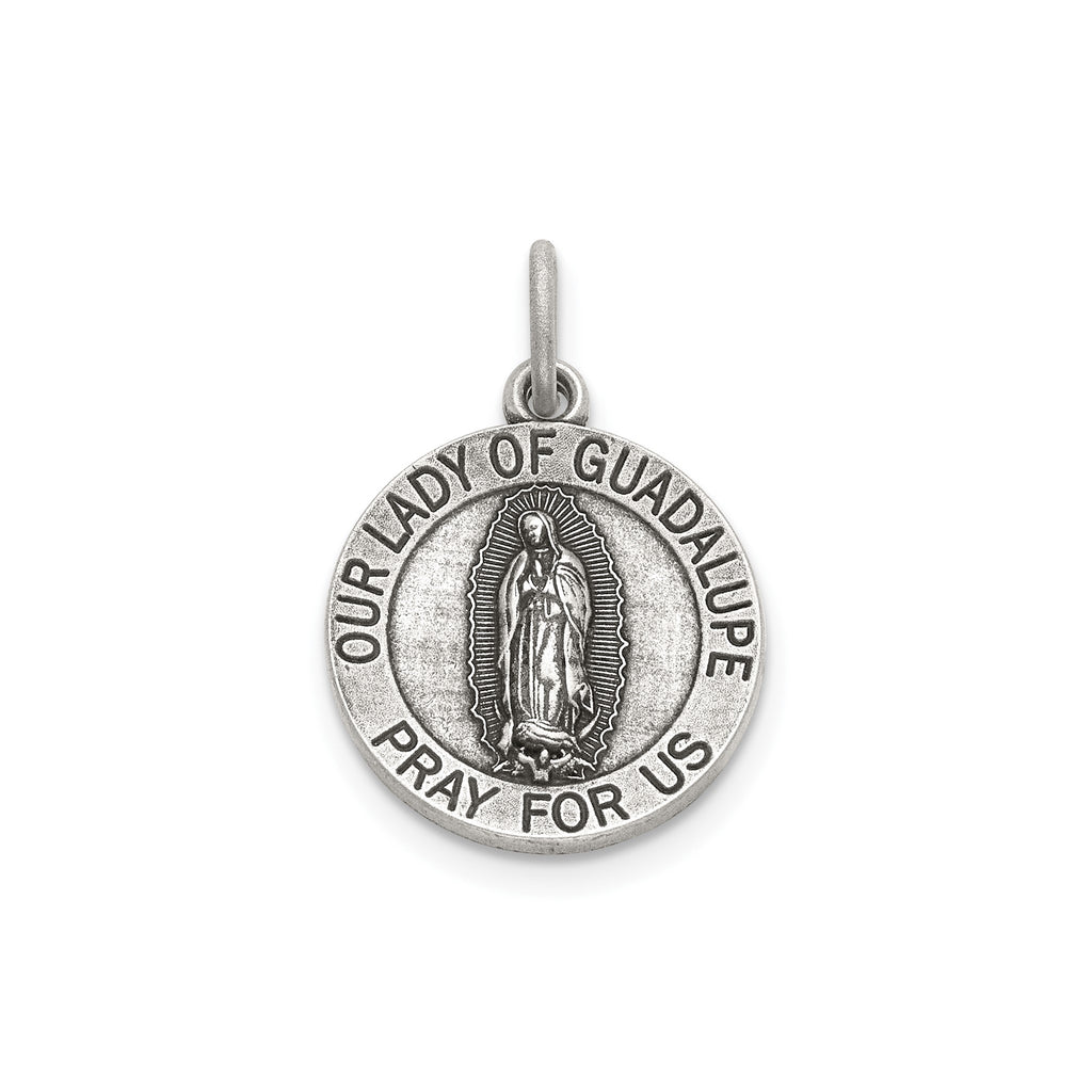 Our Lady of Guadalupe Medal in Sterling Silver, 14.5mm - Sophia Jewelers