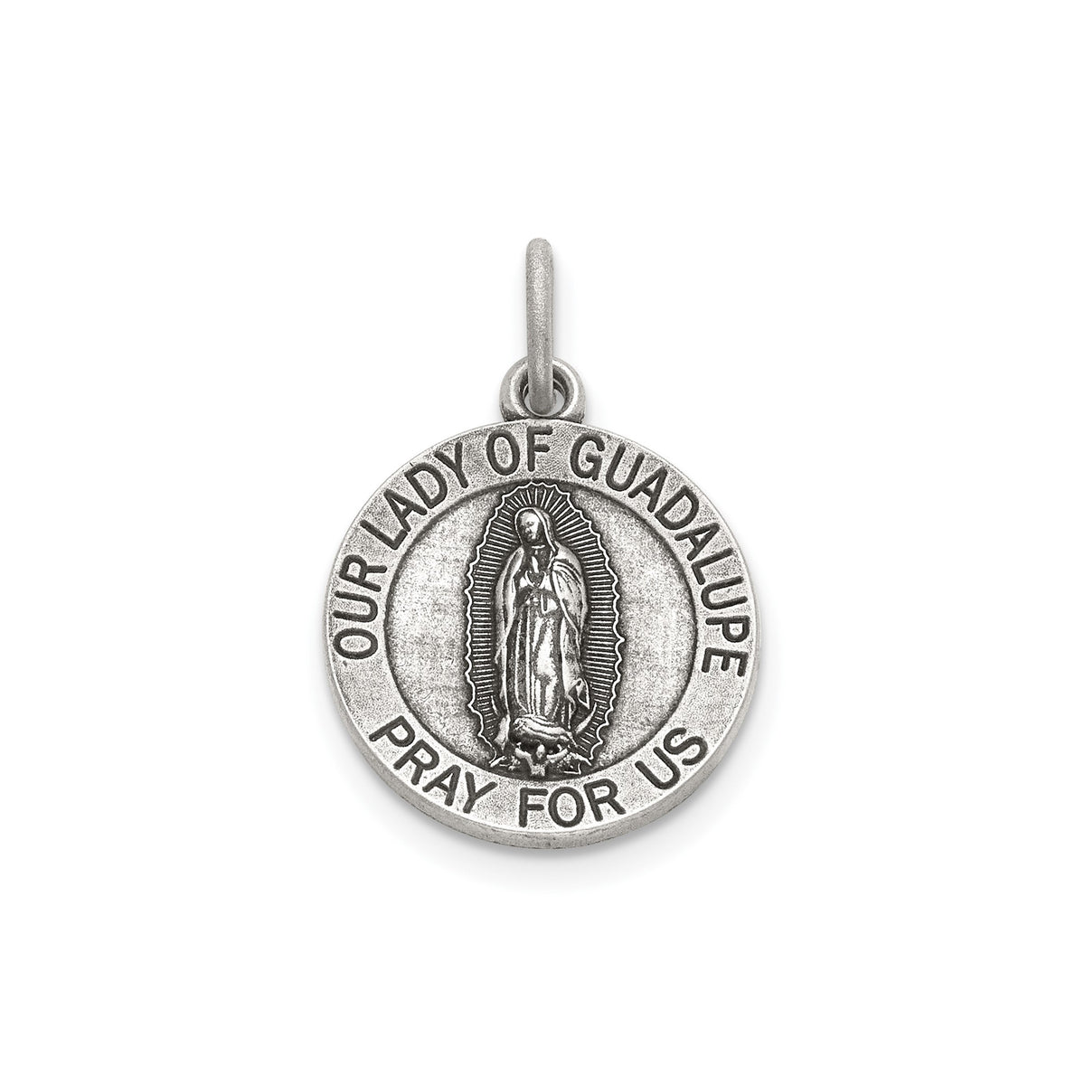 Our Lady of Guadalupe Medal in Sterling Silver, 14.5mm - Sophia Jewelers