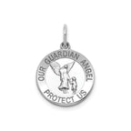 Round Guardian Angel Medal in Sterling Silver - Sophia Jewelers