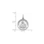Round Heart of Mary Medal in Sterling Silver - Sophia Jewelers