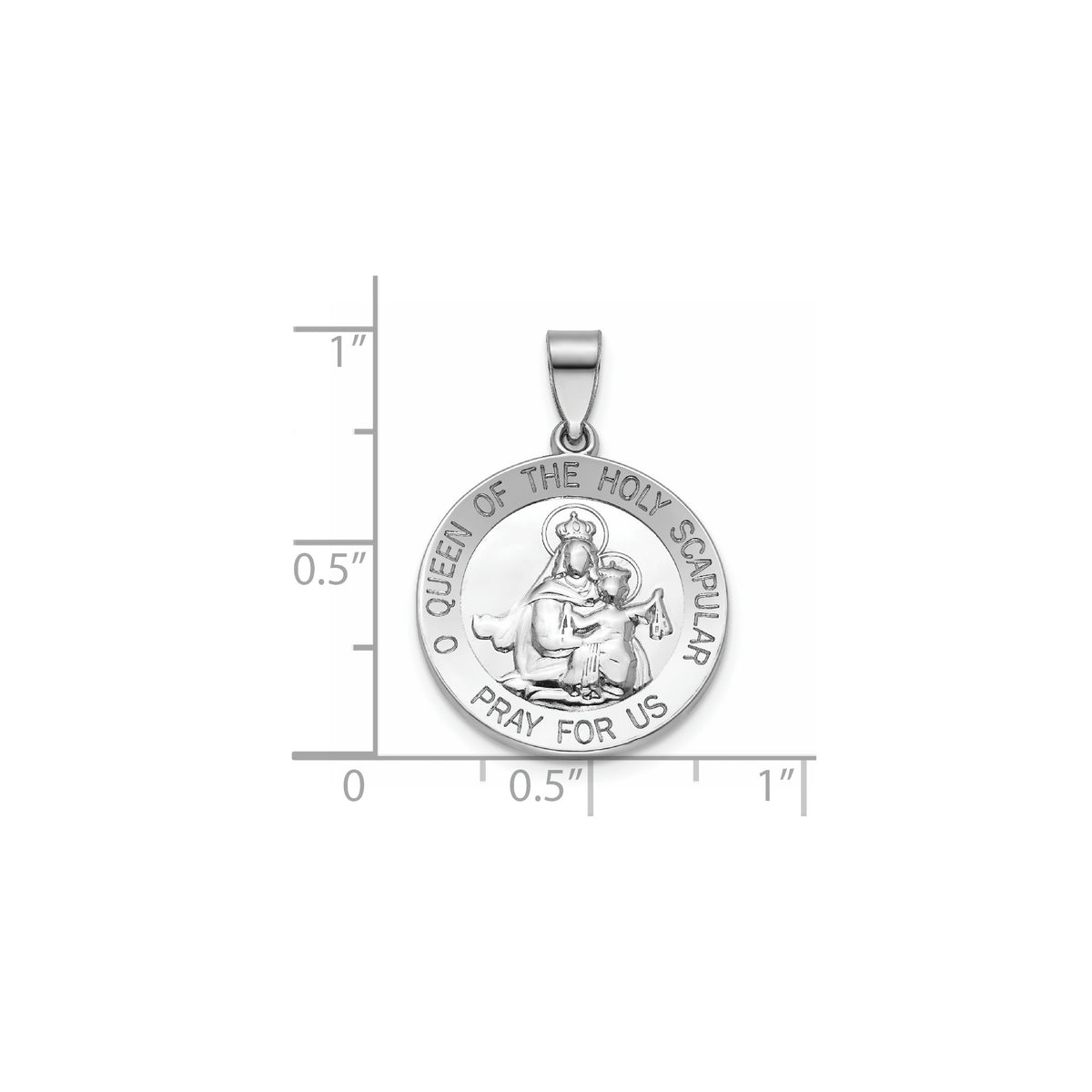 Round Holy Scapular Medal in Sterling Silver - Sophia Jewelers