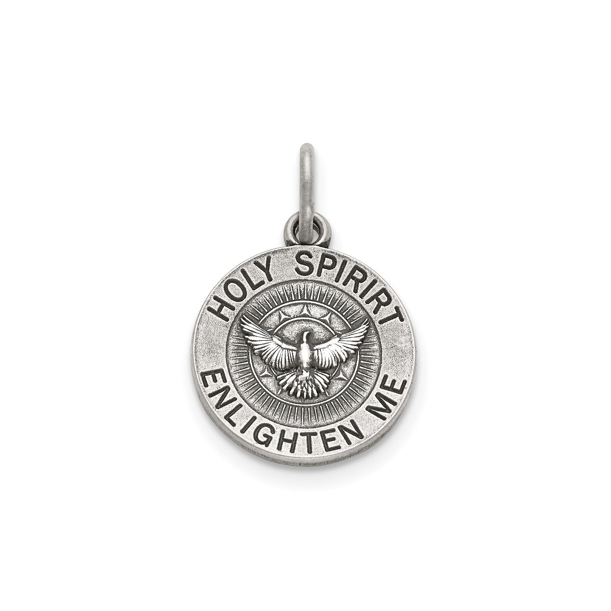 Antique Round Holy Spirit Medal in Sterling Silver - Sophia Jewelers