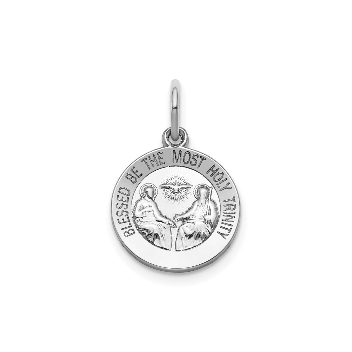 Round Holy Trinity Medal in Sterling Silver - Sophia Jewelers Main image