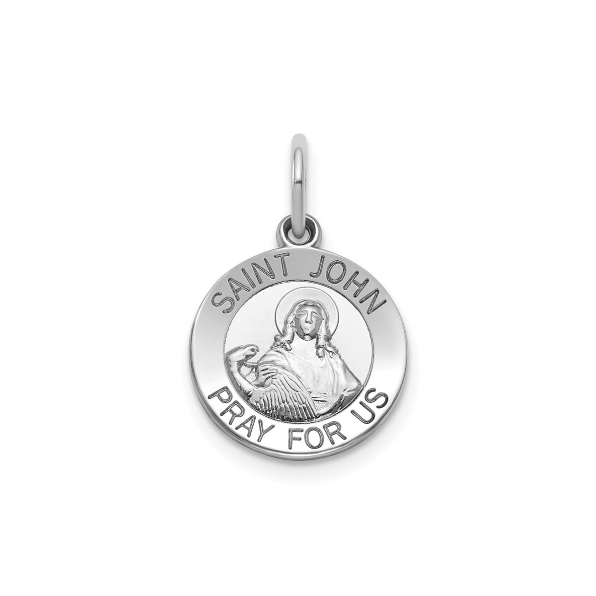 Round St. John Medal in Sterling Silver, 13.25mm - Sophia Jewelers Main image