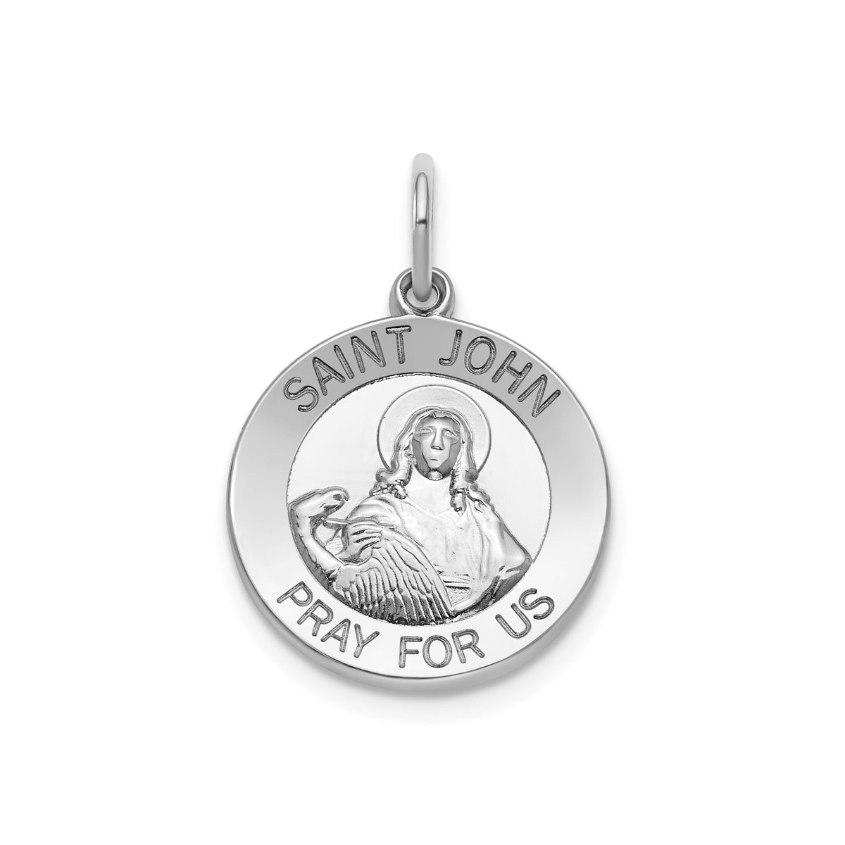 Round St. John Medal in Sterling Silver, 16.25mm - Sophia Jewelers Main image