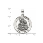 Antique Round St. Joseph Medal in Sterling Silver - Sophia Jewelers