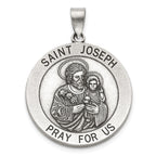 Antique Round St. Joseph Medal in Sterling Silver - Sophia Jewelers