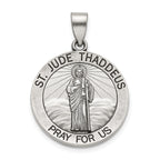 Round St. Jude Thaddeus Medal in Sterling Silver, 22mm - Sophia Jewelers