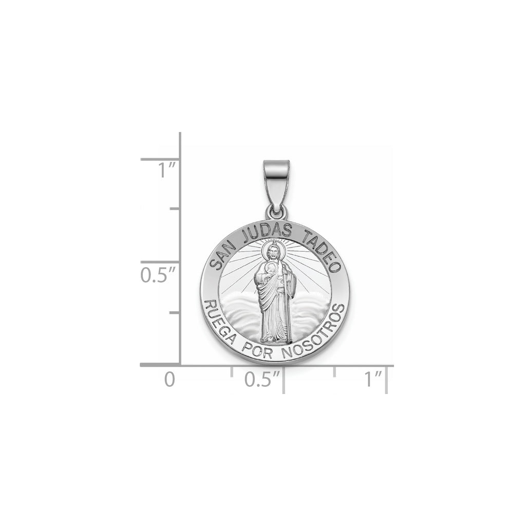 Round Jude Thaddeus-Spanish Medal in Sterling Silver, 18.25mm - Sophia Jewelers