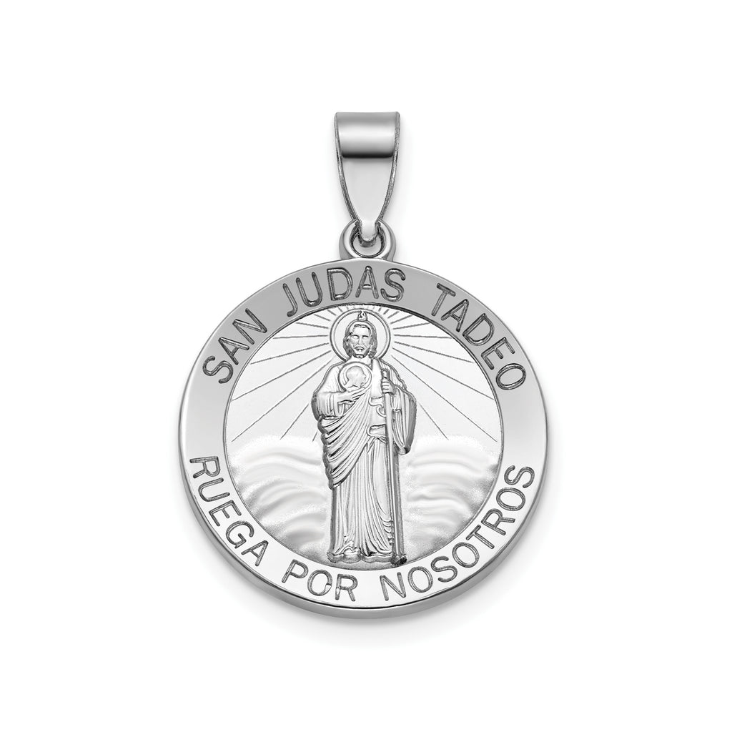 Round Jude Thaddeus-Spanish Medal in Sterling Silver, 18.25mm - Sophia Jewelers