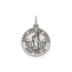 Antique Round St. Leo Medal in Sterling Silver - Sophia Jewelers