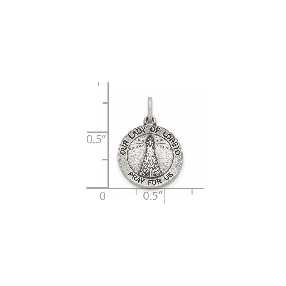 Our Lady of Loreto Medal in Sterling Silver - Sophia Jewelers