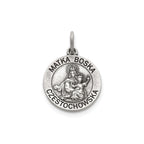 Antique Round Matka Boska Medal in Sterling Silver - Sophia Jewelers