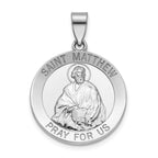 Round St. Matthew Medal in Sterling Silver, 22mm - Sophia Jewelers