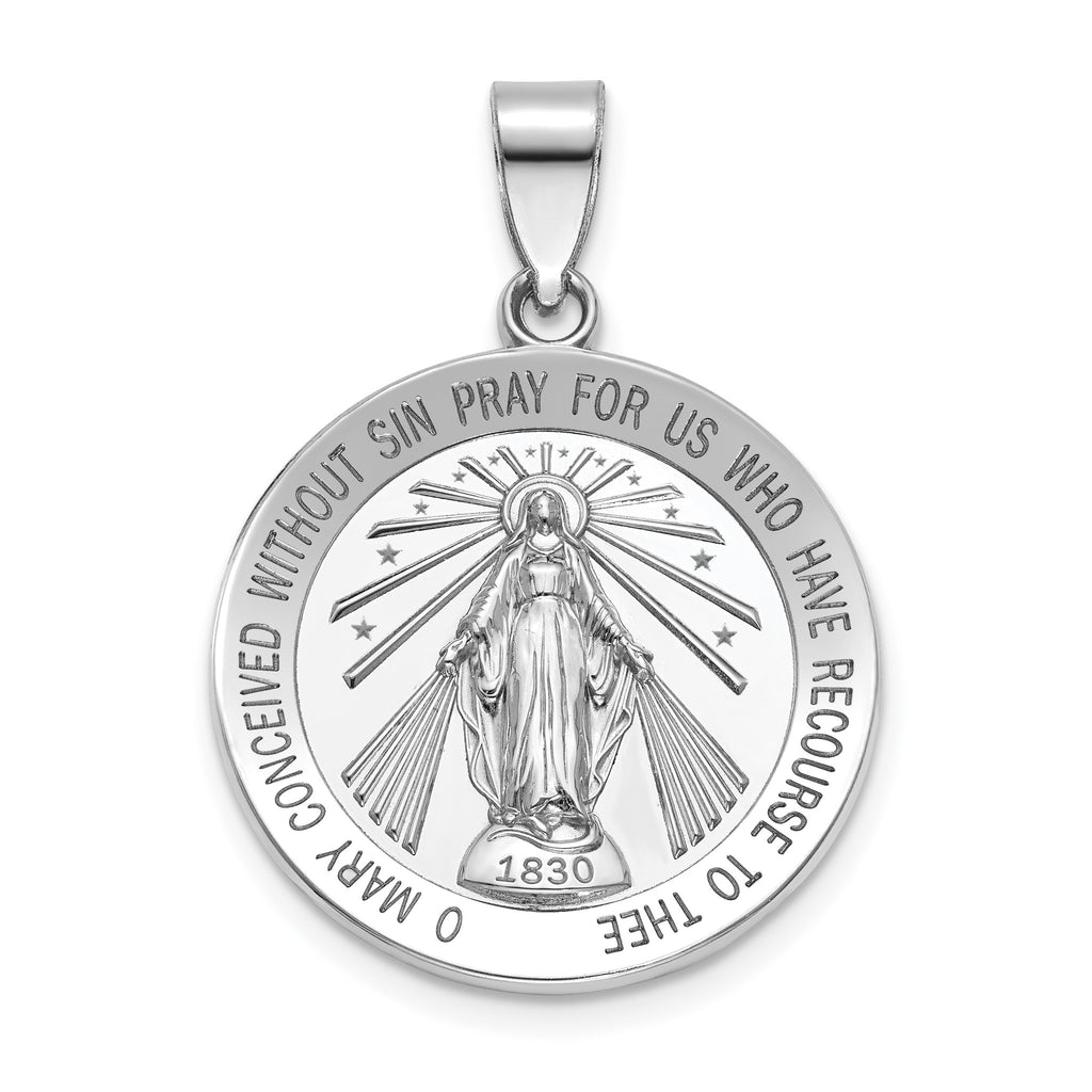 Round Miraculous Medal in Sterling Silver, 22mm - Sophia Jewelers