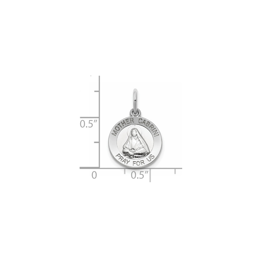 Round Mother Cabrini Medal in Sterling Silver - Sophia Jewelers