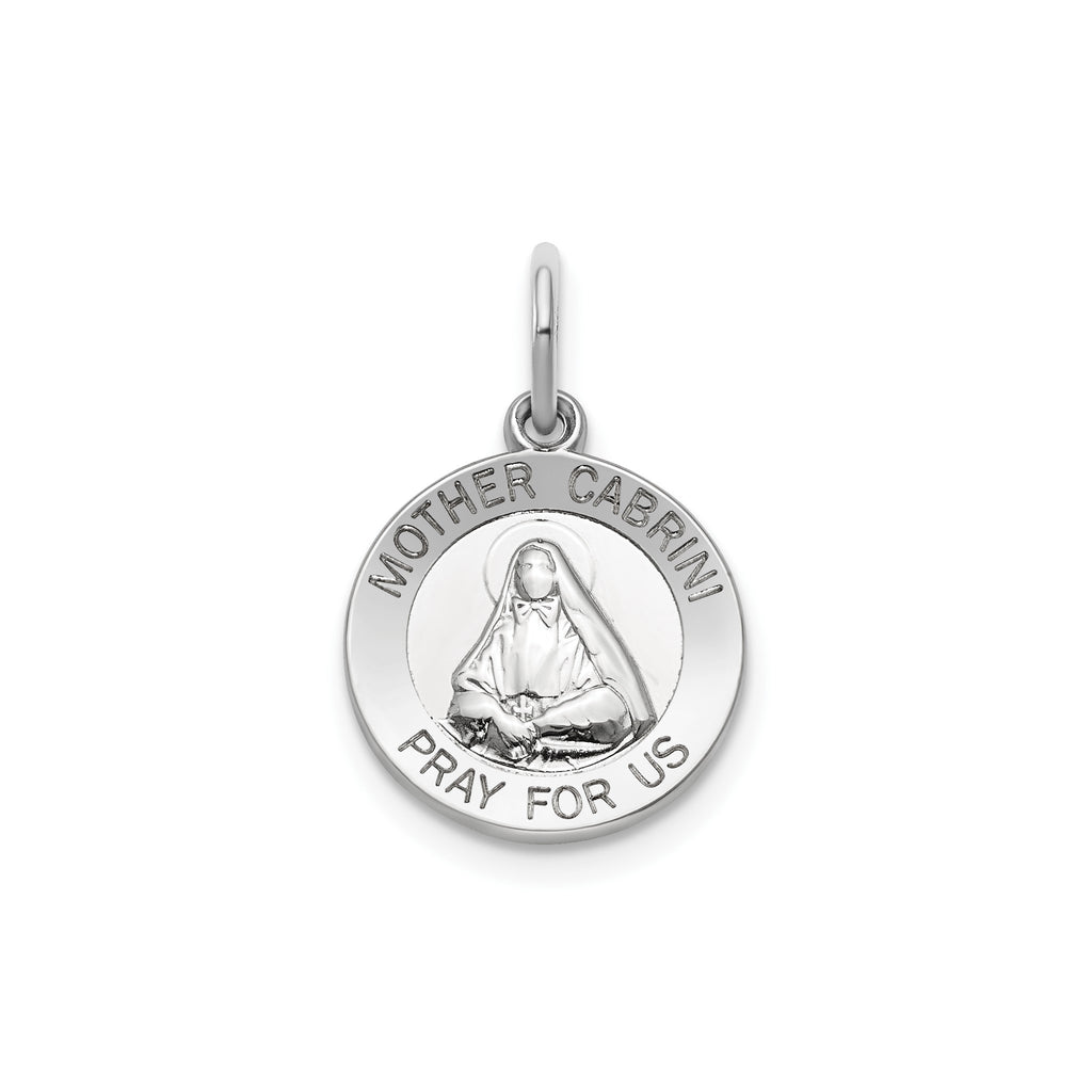 Round Mother Cabrini Medal in Sterling Silver - Sophia Jewelers