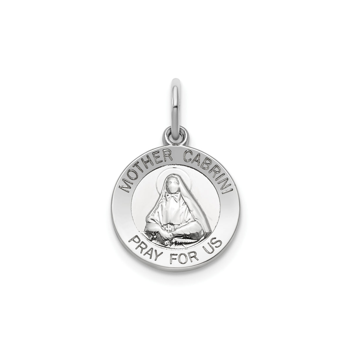 Round Mother Cabrini Medal in Sterling Silver - Sophia Jewelers