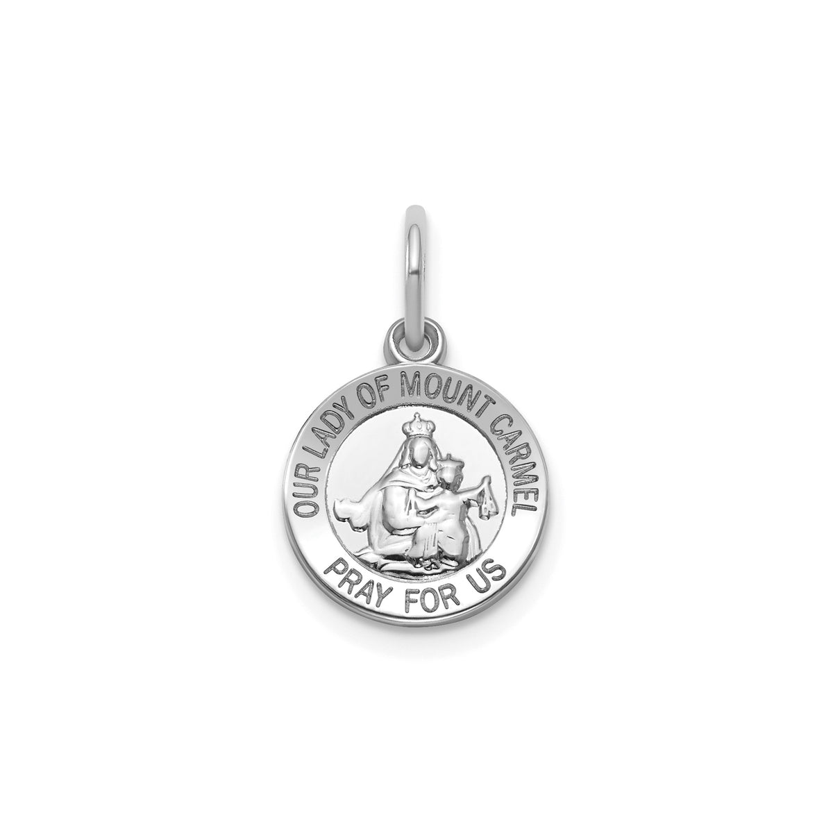 Our Lady of Mt. Carmel Medal in Sterling Silver, 11.5mm - Sophia Jewelers