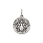 Our Lady of the Assumption Medal in Sterling Silver, 14.5mm - Sophia Jewelers