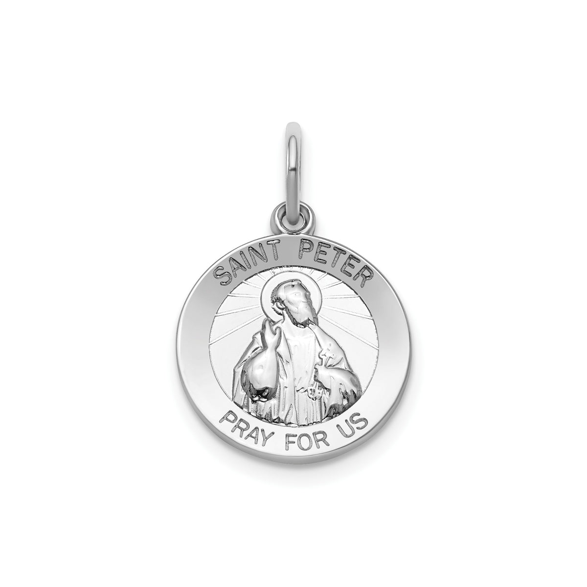 Round St. Peter Medal in Sterling Silver - Sophia Jewelers