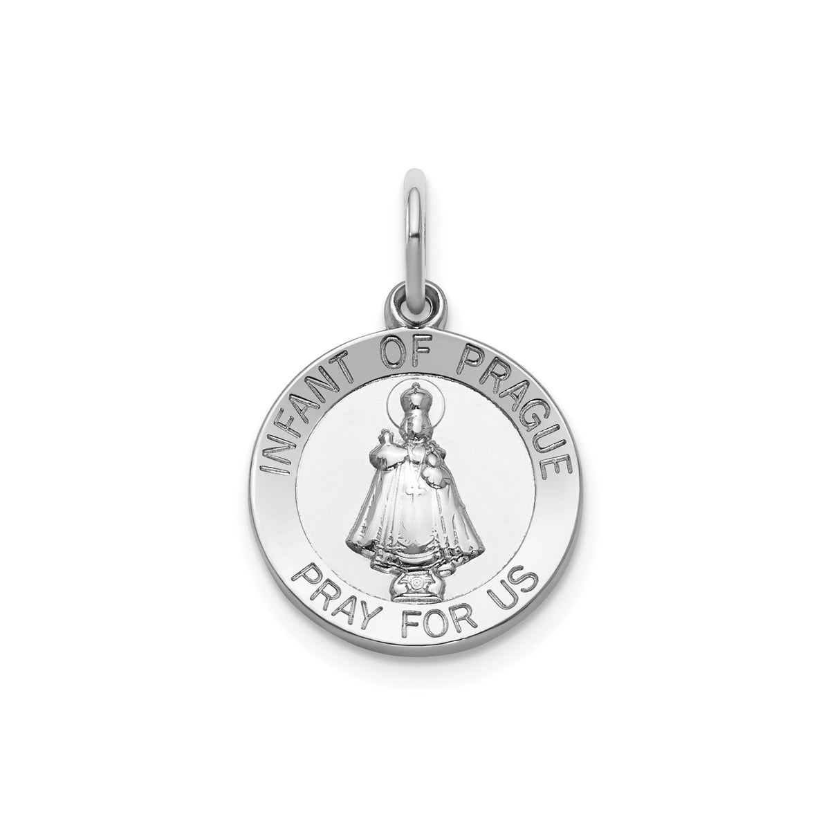 Round Infant of Prague Medal in Sterling Silver - Sophia Jewelers