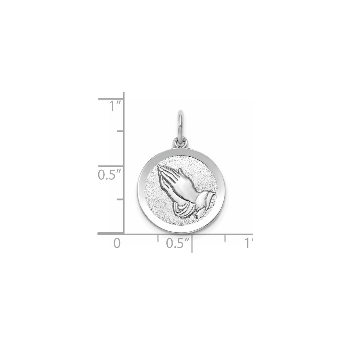 Round Praying Hands Medal in Sterling Silver - Sophia Jewelers