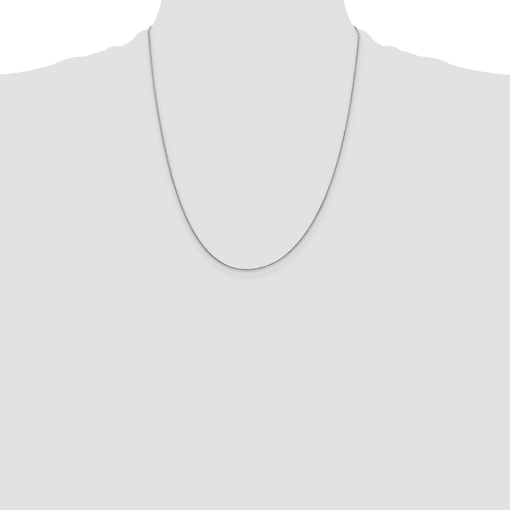 Sterling Silver .95mm Round Franco Chain With 2in Extension