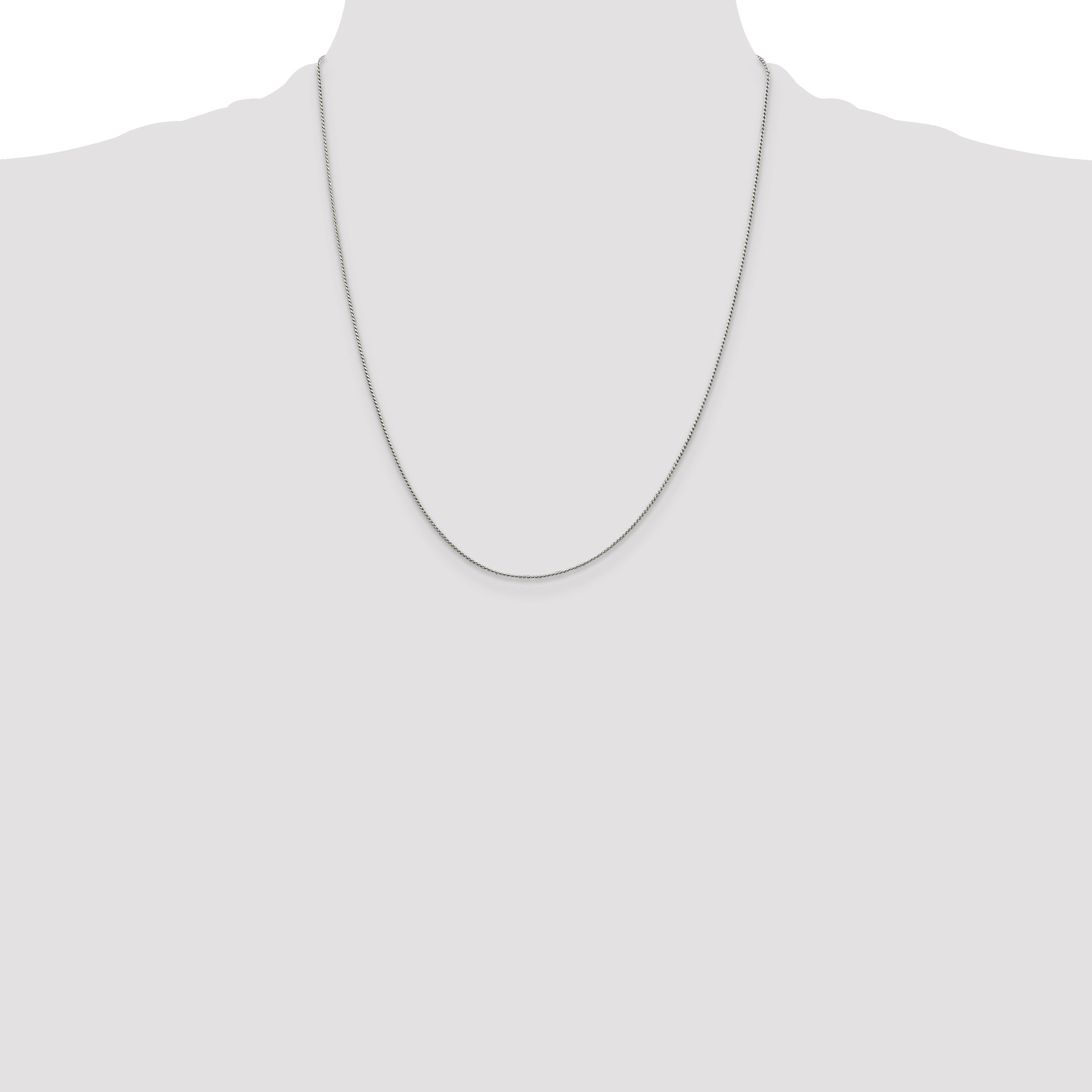 Sterling Silver .95mm Round Franco Chain With 2in Extension