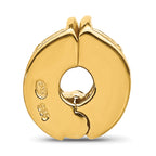 Sterling Silver Reflections Gold-plated Floral Hinged Clip Bead