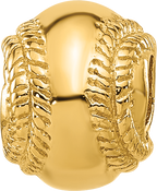 Sterling Silver Reflections Gold-plated Baseball Bead