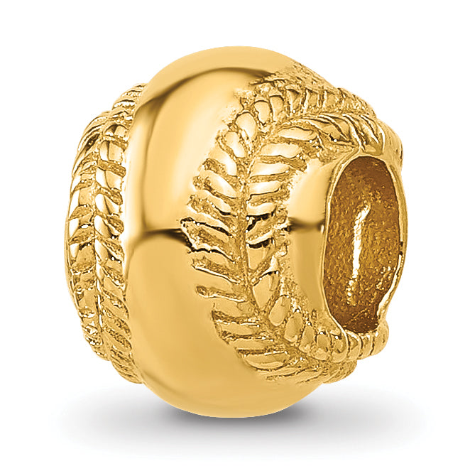 Sterling Silver Reflections Gold-plated Baseball Bead Main image