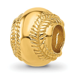 Sterling Silver Reflections Gold-plated Baseball Bead