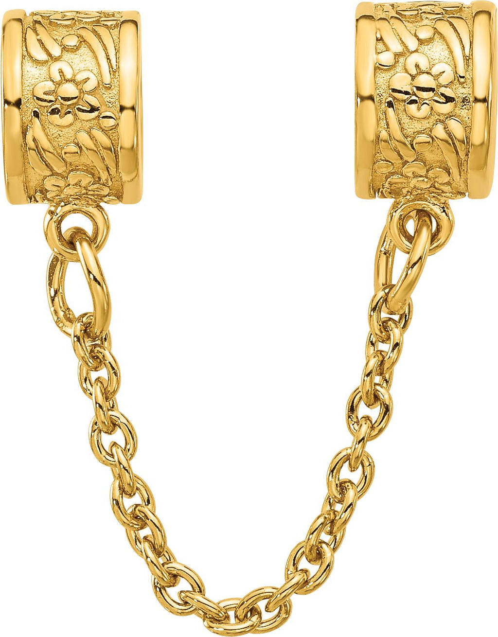 Reflection Beads Sterling Silver Gold-Plated Floral Safety Chain Bead - Sophia Jewelers