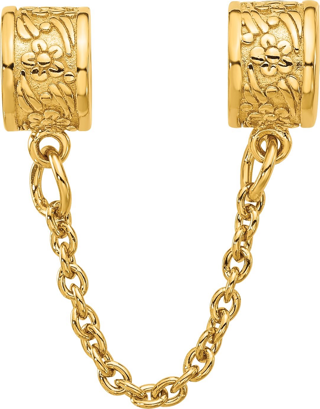 Reflection Beads Sterling Silver Gold-Plated Floral Safety Chain Bead - Sophia Jewelers