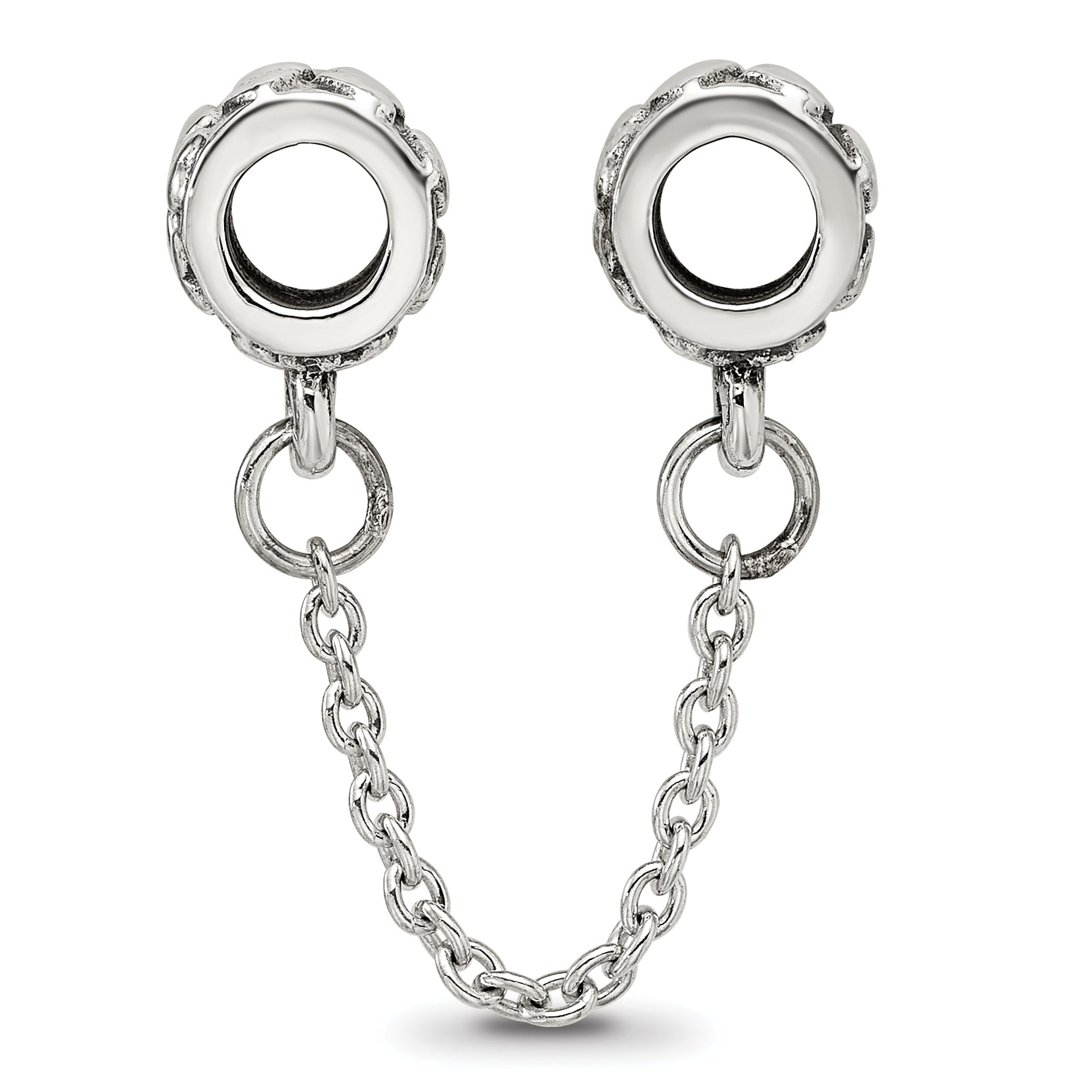 Sterling Silver Reflections Security Chain Heart Bead Secondary image