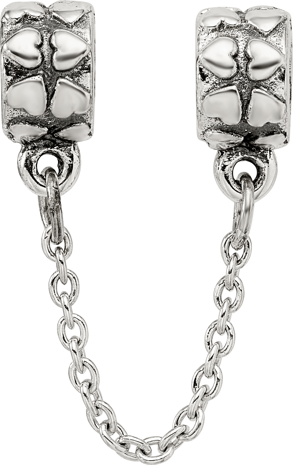 Sterling Silver Reflections Security Chain Heart Bead