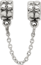Sterling Silver Reflections Security Chain Heart Bead