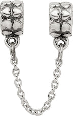 Reflection Beads Sterling Silver Security Chain Heart Bead - Sophia Jewelers
